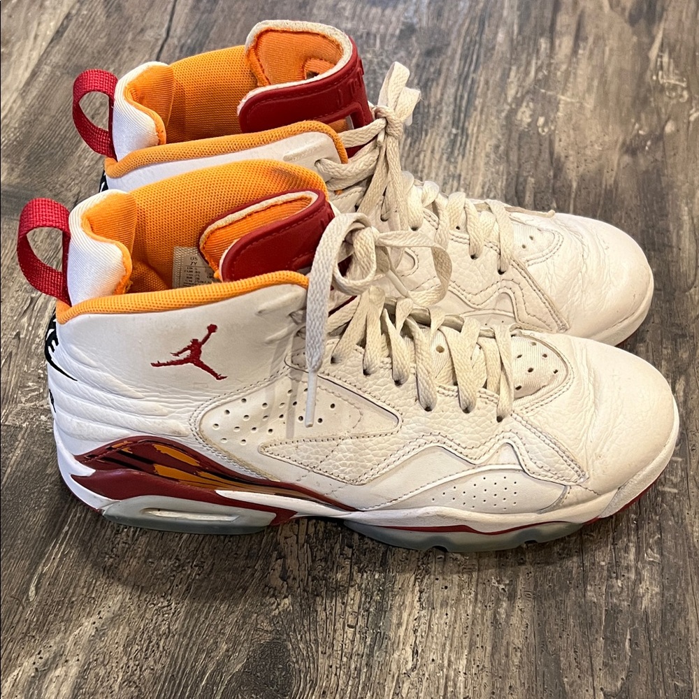 Nike Air Basketball Shoes- White and Red High-Top Sneakers